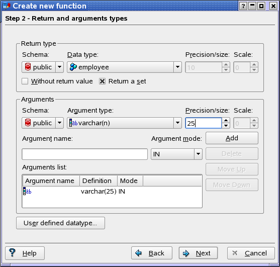 Function return and argument types