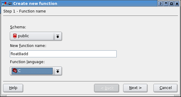 Function name, return and argument types