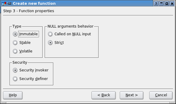 Function properties